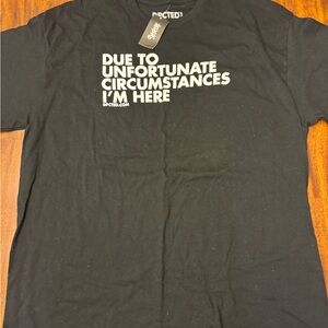 Adult Apparel Humor Black Statement Tee XL unfortunately I’m here